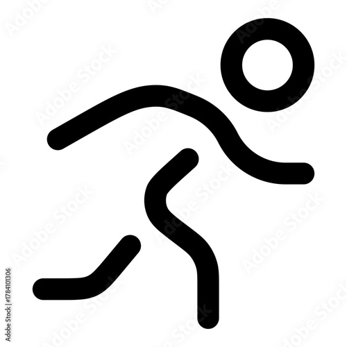 Dynamic runner icon sprinting with speed and agility, perfect for sports, fitness, and healthy lifestyle projects. Inspiring action and motion in design.