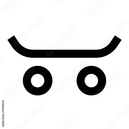 Trendy skateboard icon for youth lifestyle brand, perfect for modern website design and active social media, conveys energy, fun, and urban cool