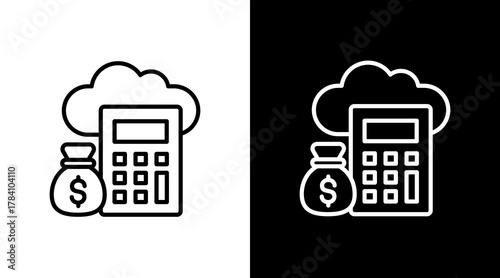 Cloud Accounting White Icon Set Design