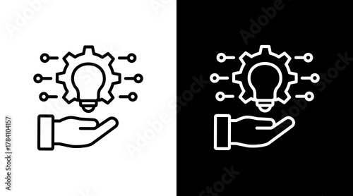 Technology Adoption White Icon Set Design