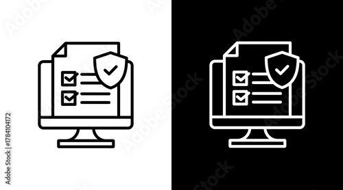 Security Compliance White Icon Set Design