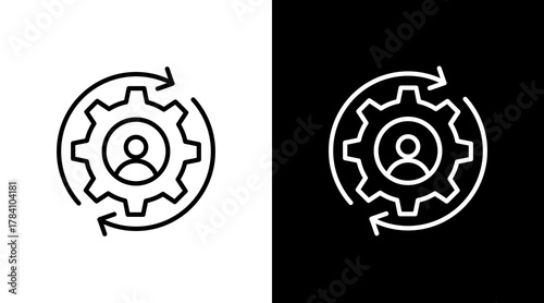 Reskilling White Icon Set Design