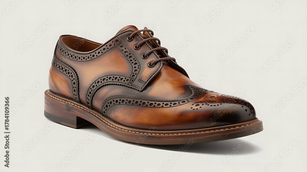 Fototapeta premium A shoe covered in mud, with white background