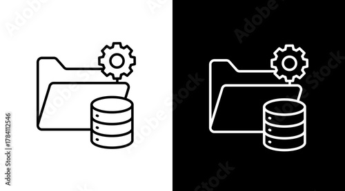 Data Organization  White Icon Set Design