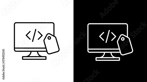 Metadata Tagging  White Icon Set Design