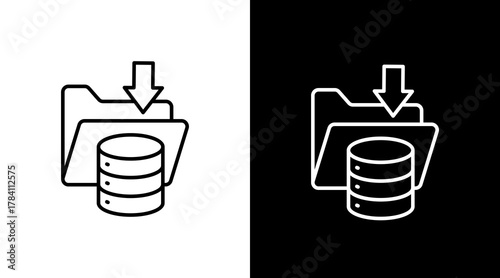 Data Archiving  White Icon Set Design