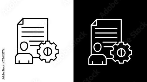 Enterprise Data Management  White Icon Set Design