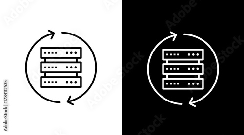 Data Synchronization  White Icon Set Design