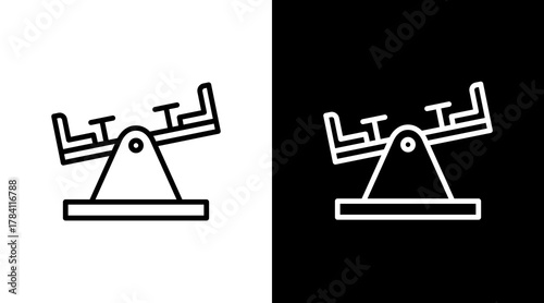 Seesaw  White Icon Set Design