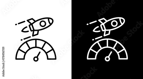 Acceleration  White Icon Set Design