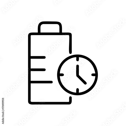 Battery life and time concept illustration