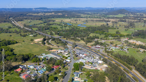 The New South Wales town of Nabiac and the Pacific Highway running past.