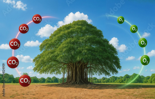 Banyan Tree convert co2 to Oxygen