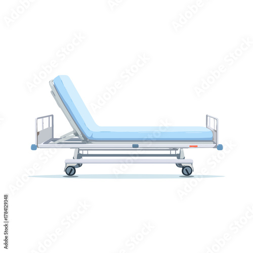 A single vector icon representing a hospital recovery bed