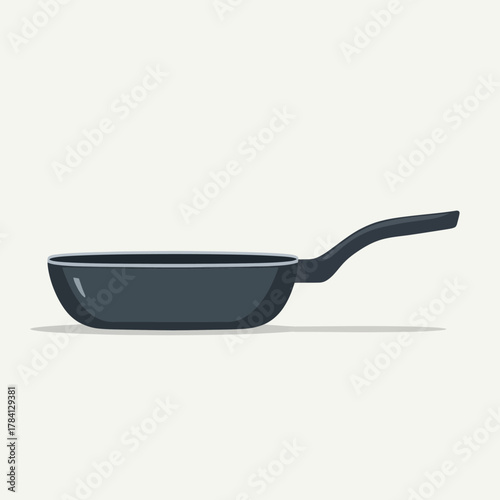 A Vector Illustration of a Deep Saute Pan with a Long Handle