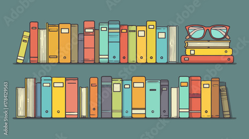 Colorful Vector Icons of Books and Reading Illustrations