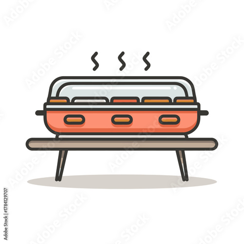 Food warmer buffet concept vector design on white background
