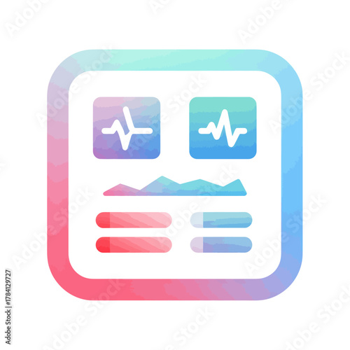 Health Dashboard Icon Imagined As A Single Vector Representation