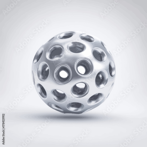 Shiny Steel Dish Scrubber Concept Vector Illustration