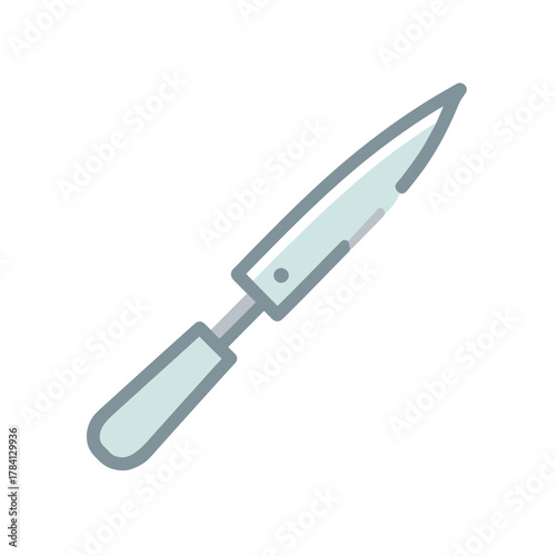 Single vector icon illustration of a surgical scalpel
