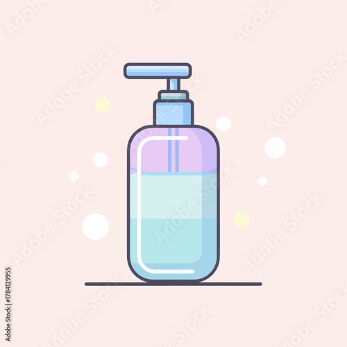 Single vector icon of hand sanitizer for hygiene and protection