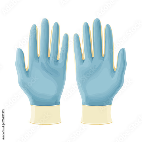 Single vector icon of medical gloves for healthcare and protection
