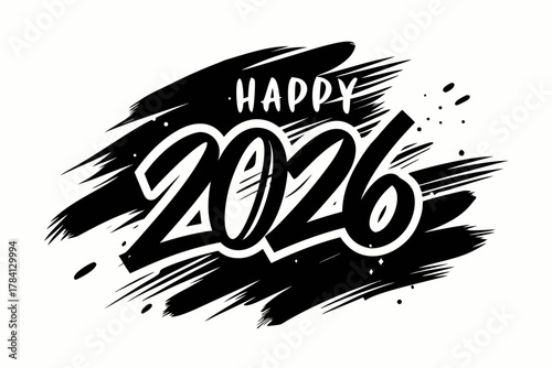 2026 happy new year vector typography design