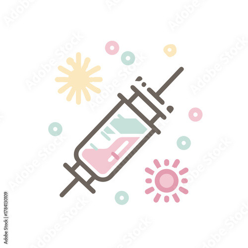 Vector Icon Representing Vaccination Awareness for Healthcare