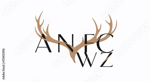 Stylized logo featuring the letters "ANFCWZ" intertwined with a set of brown deer antlers on a white background.