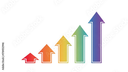 Visualizing Progress Upward Trend Illustrated by Colorful Arrows