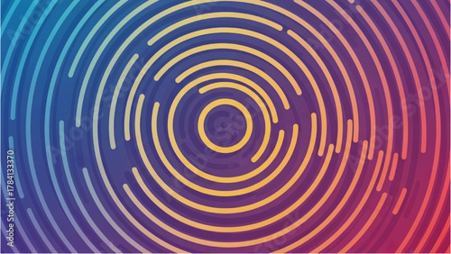 Abstract Concentric Circles Modern Pattern Design with Vibrant Colors