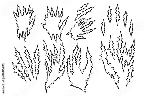 爪痕・傷口・切り傷のベクターセット｜ホラー・アクション・ハロウィンデザイン素材