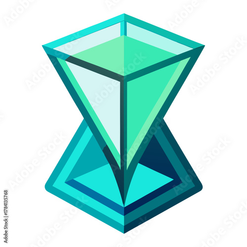 Modern teal hourglass design represents time management, deadlines, and countdowns in a sleek, contemporary style, originally created as a scalable vector