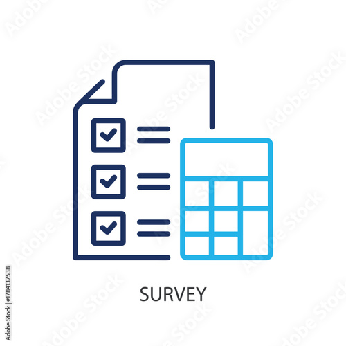 Survey thin line icons. Original vector illustration.