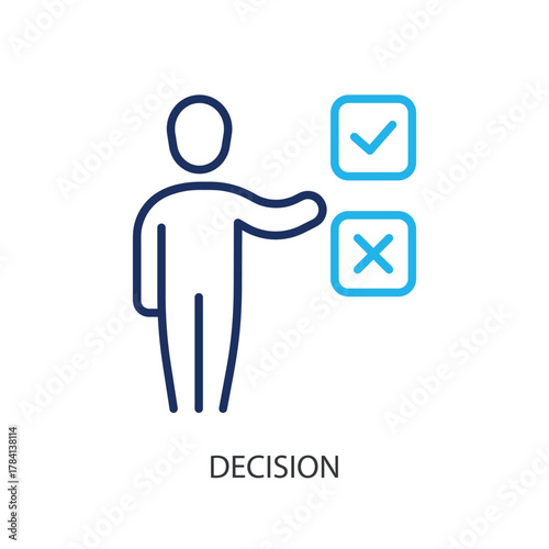 Decision thin line icons. Original vector illustration.