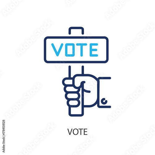 Vote thin line icons. Original vector illustration.
