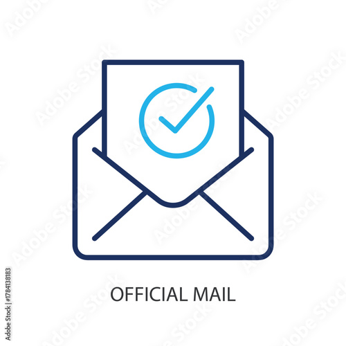 Official mail thin line icons. Original vector illustration.