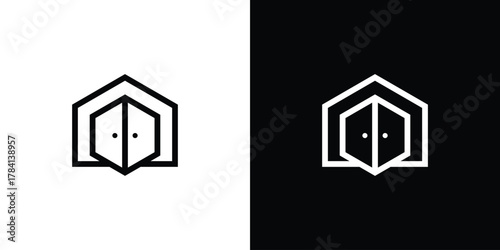 Open Door Home Logo .  A dual-meaning design combining a house and open door, symbolizing welcome, opportunity, and comfort