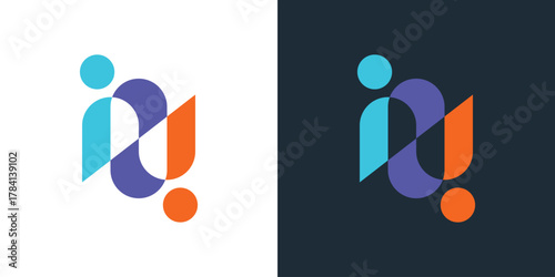 People Teamwork Logo .  A dual-meaning design combining human figures to symbolize unity, collaboration, and partnership.