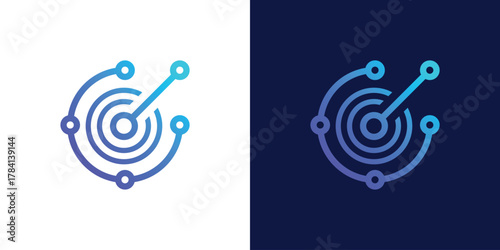 Circle Connect System Logo.  A dual-meaning design combining a circle, network, and connection elements, symbolizing unity, technology, and digital integration