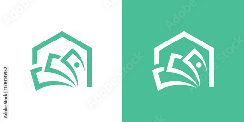 Home Cash Logo — A dual-meaning design combining a house and money symbol, representing real estate investment, finance, and property value