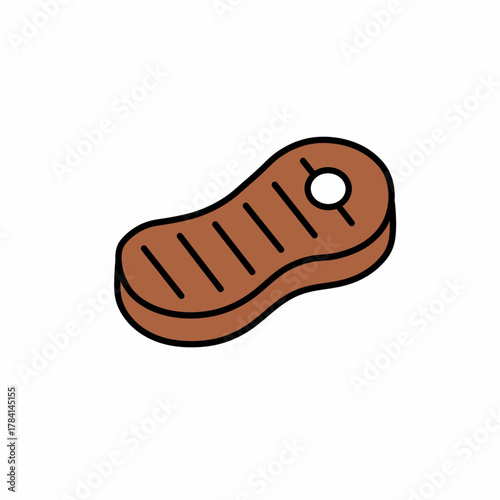 Cartoon Steak Icon vector illustration for food related designs