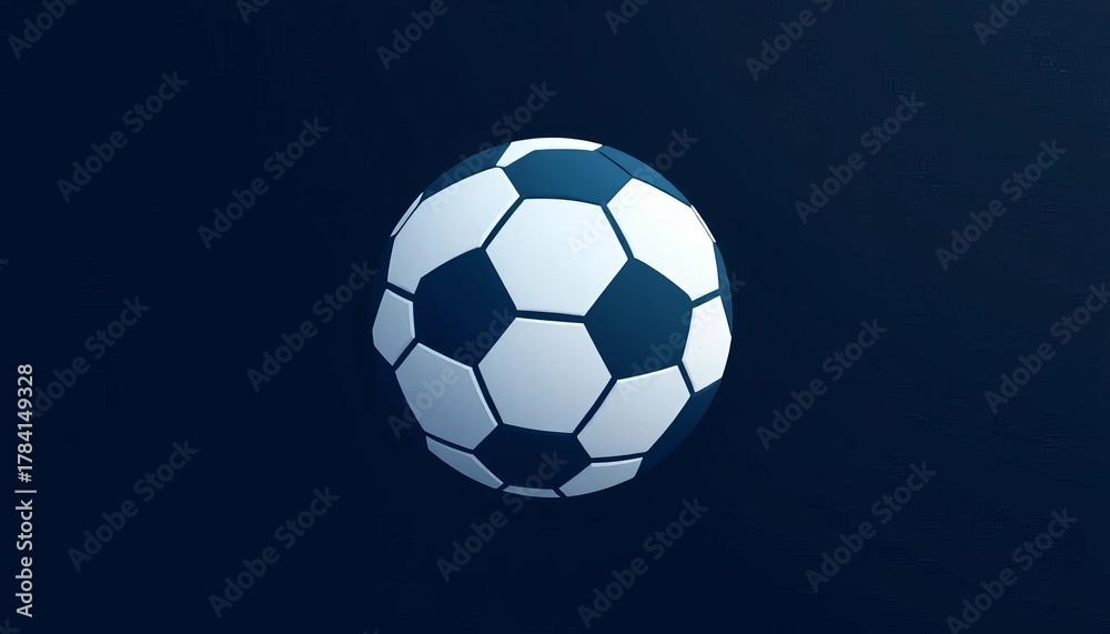 Fototapeta premium A minimalist soccer ball icon with clean lines and a modern color palette, soccer, minimalist