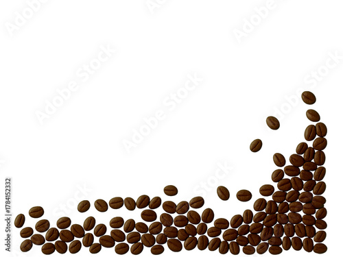 Coffee Bean on Transparent Background Roasted Brown Bean Macro Close-Up