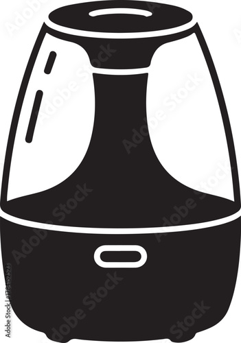 Black and white vector illustration of a aroma diffuser device