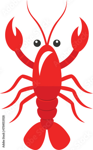 Stylized crayfish icon design element