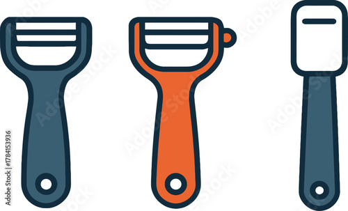 Kitchen Peeler Collection Vector Illustration for Culinary Tools and Cooking Utensils