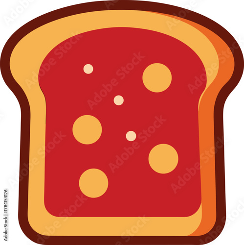 Icon of vegemite on toast with a white background
