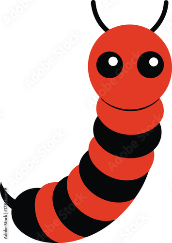 Cute witchetty grub insect illustration for nature and wildlife designs