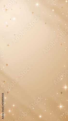 Glistening gold background adorned with sparkling stars and soft light, creating an elegant and luxurious ambiance ideal for festive celebrations and special occasions